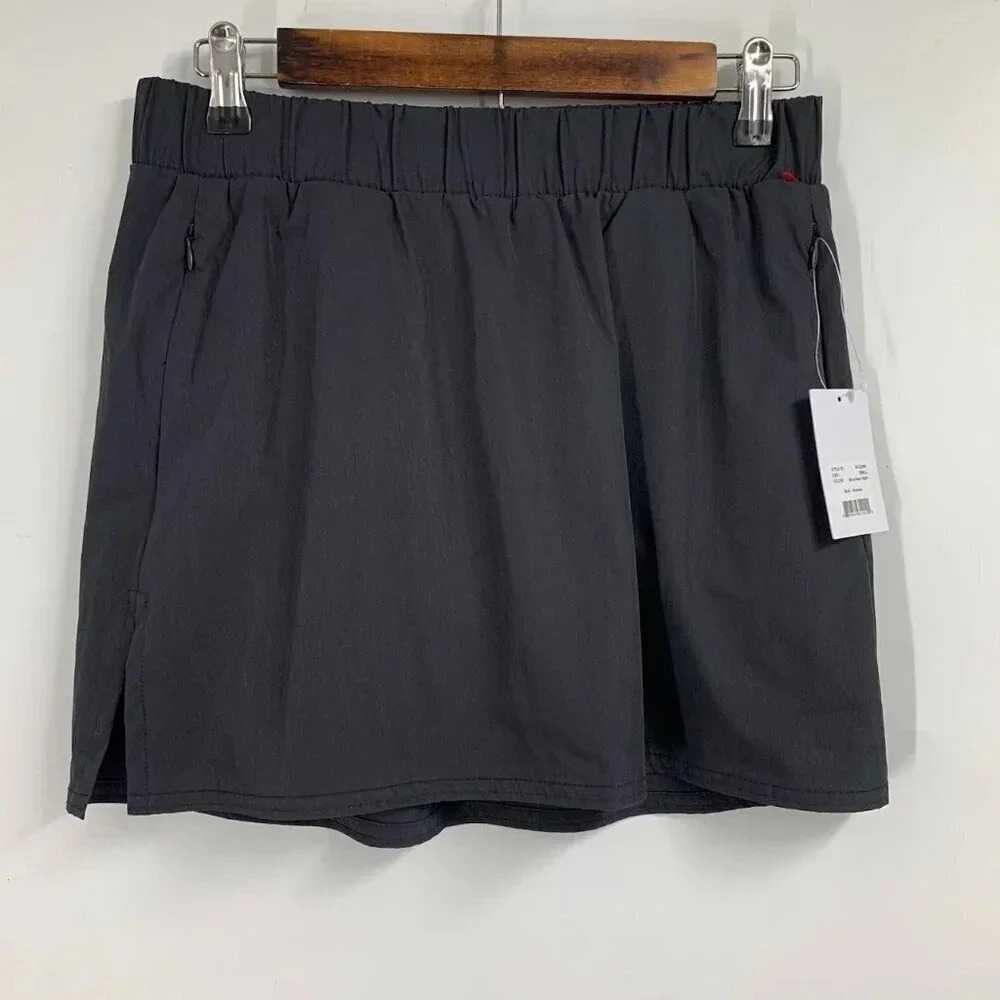 Stoic Women's Athletic Sport Athletic Elastic Waist Skort in Moonless Size S NWT